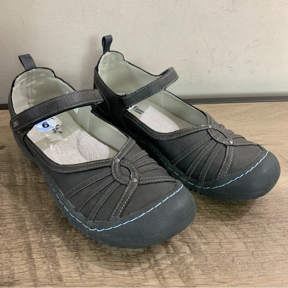 Women's JBU by JAMBU Gray VEGAN Leather PROVINCE All Terrain MARY JANES Shoes  9